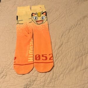 Pokemon Meowth Orange and Yellow Socks